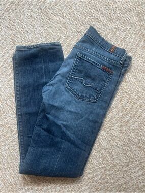 7FAM Classic Medium Wash Straight Jeans